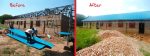 The new building in Uganda before and after completion!