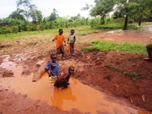 Without a Clean Water Well Our Children might have to turn to dirty puddles like this one for water. 