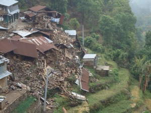 Imagine your home village, sliding off of a mountain as the mountain itself has fallen down. 